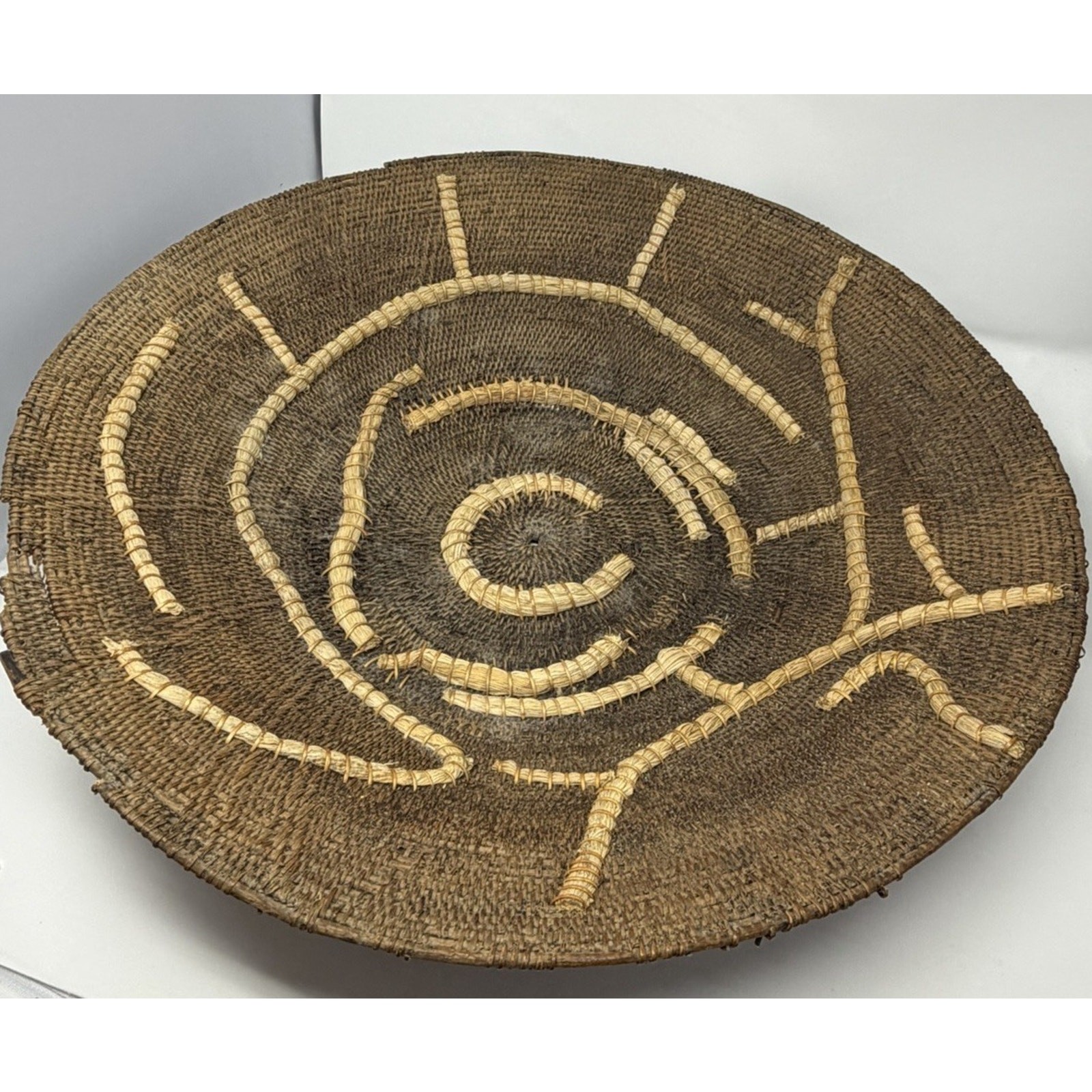 Makenge Root Basket Hand Made in Zambia Africa African MCM Vintage Antique 20\