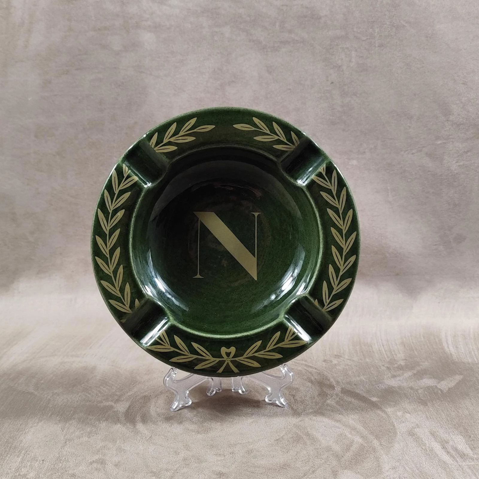 Champagne Napoleon Earthenware Ashtray by Villenauxe Made in France Vintage 1970