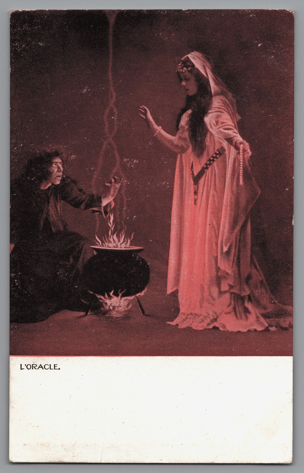 Antique Halloween Postcard Oracle Witch Cauldron Fortune Teller Mysticism Tuck