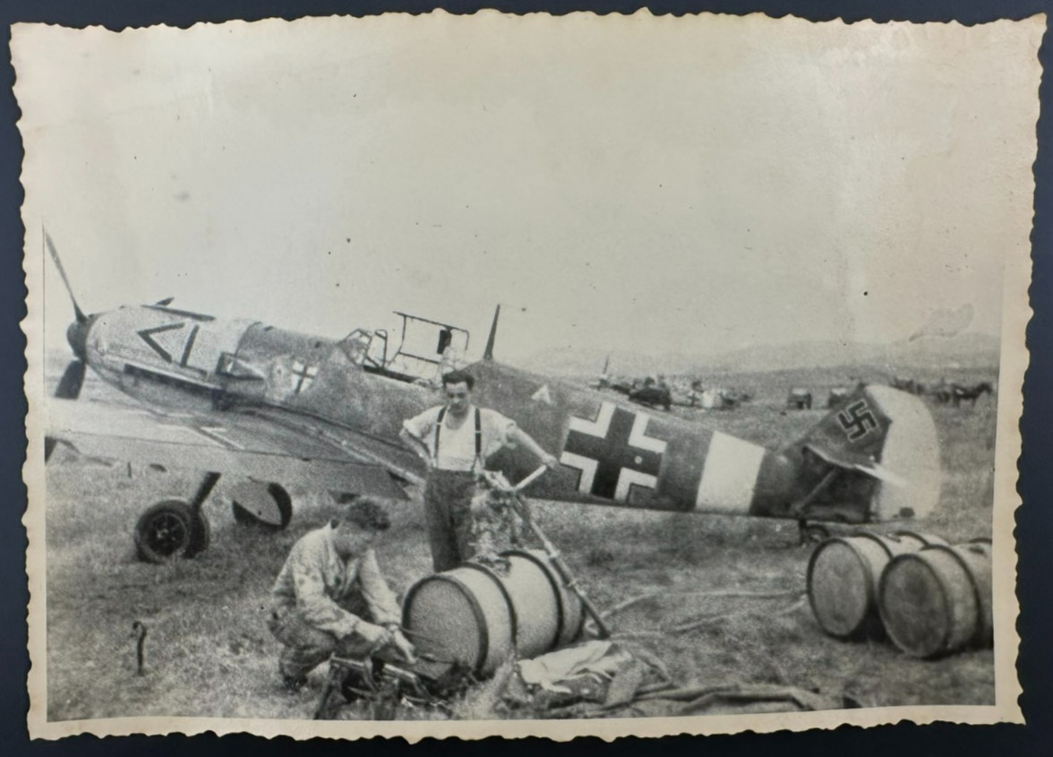 1940\'s WWII Luftwaffe Messerschmitt BF 109 Aircraft Being Serviced