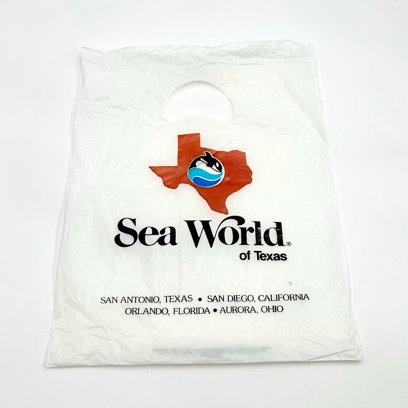 VTG 1990s Sea World of Texas Plastic Souvenir Bag San Antonio VTG 1990s Sea World of Texas Plastic Souvenir Bag San Antonio