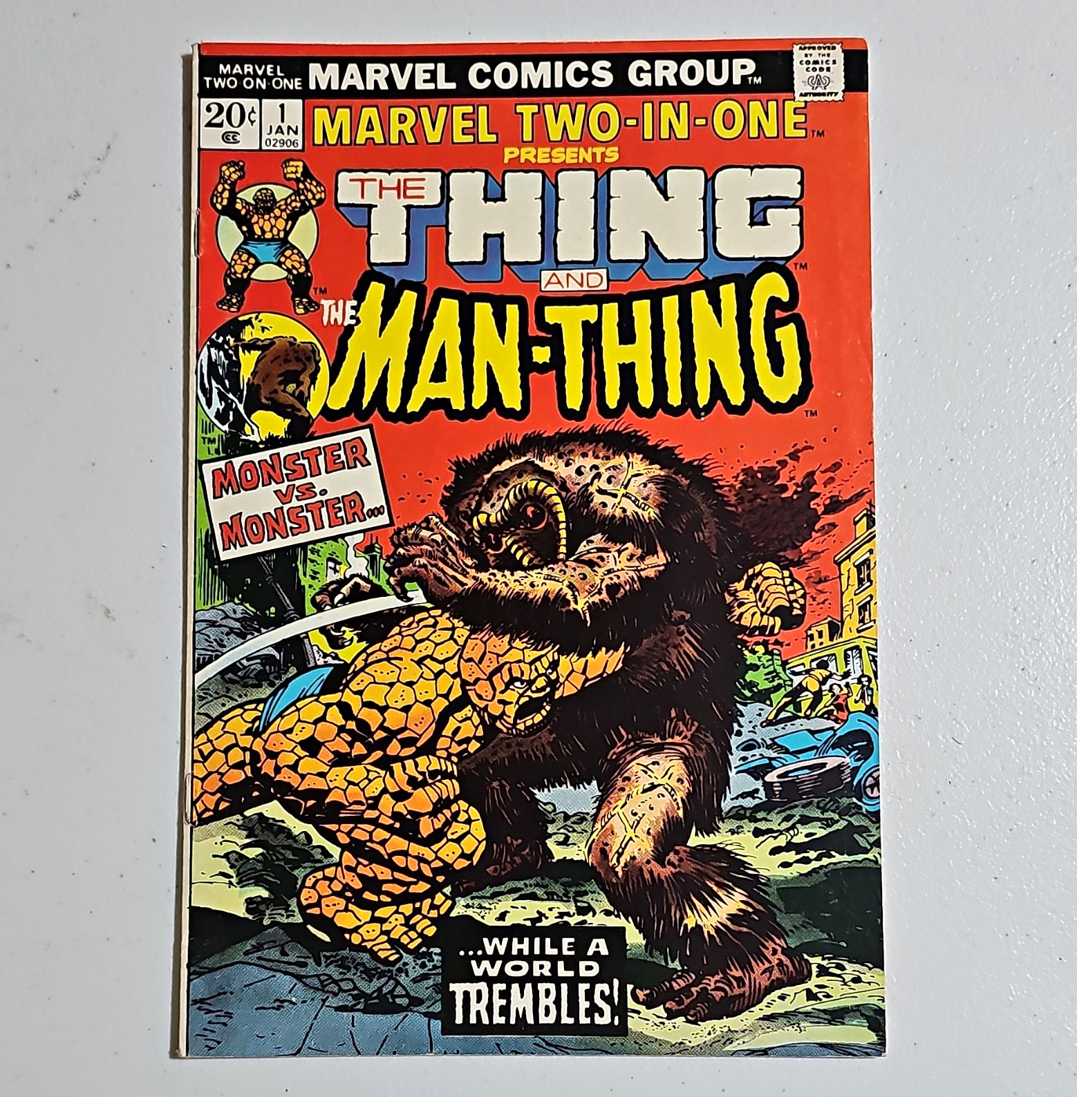 Marvel Two-in-One #1 (Marvel Comics Group Jan 1974) Thing & Man-Thing Lee Fine
