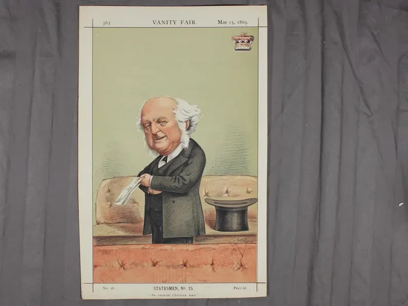 1869 Vanity Fair Caricature Lord Westbury Statesmen No 15 Ape