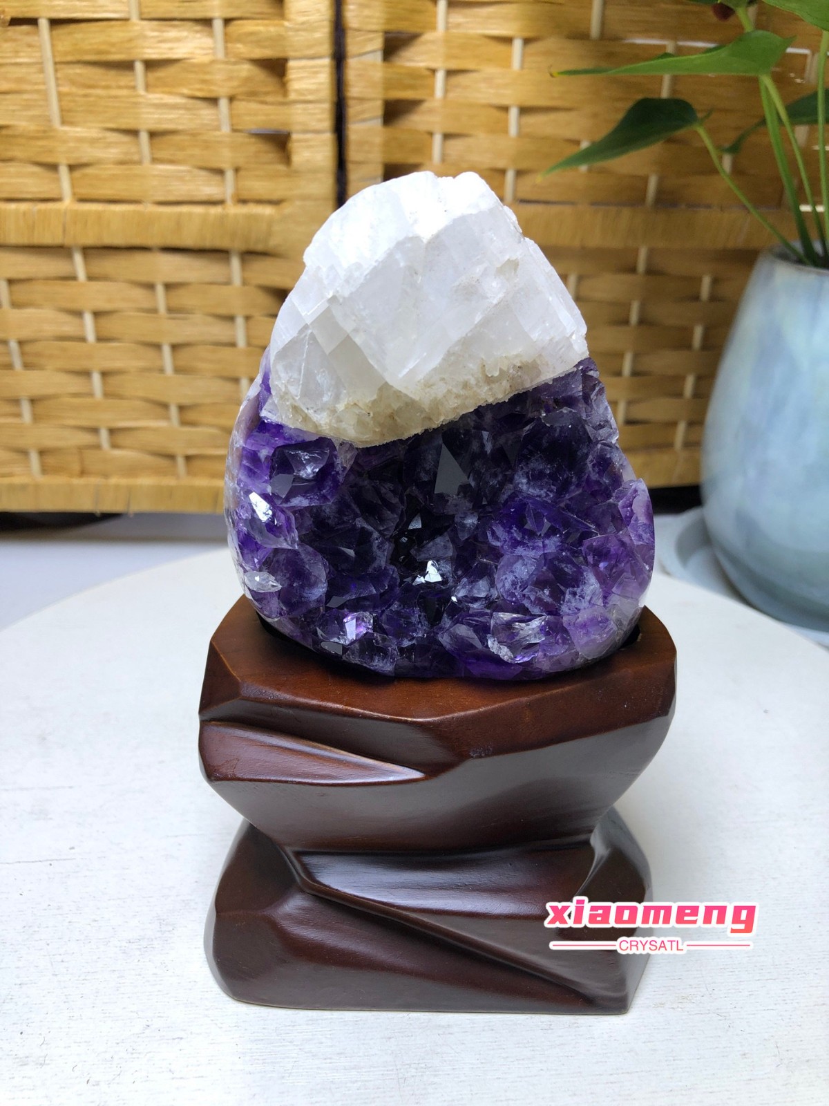2.4LB Natural Uruguayan Amethyst Quartz Cave Geode Crystal Healing+base