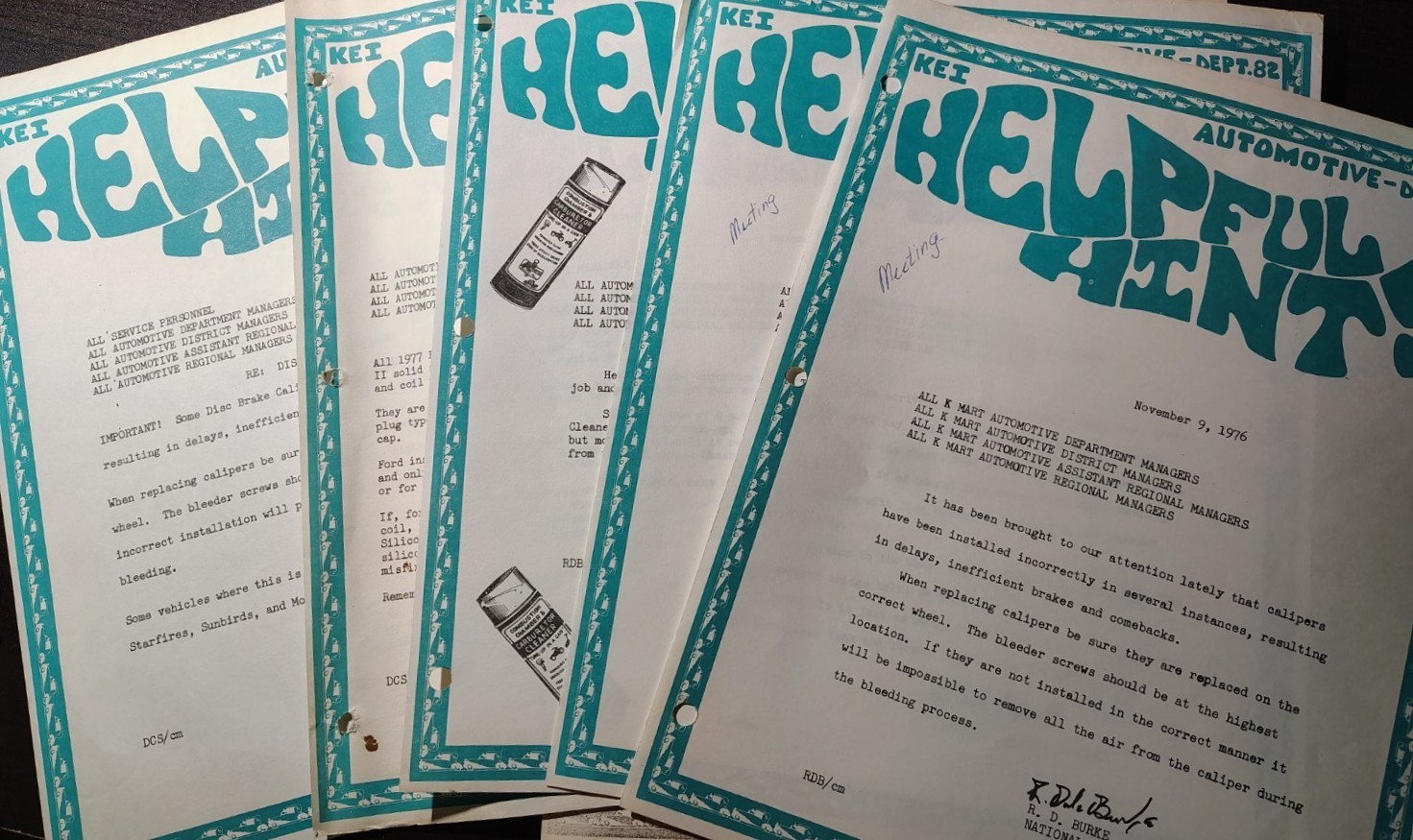 Vintage 1976-1978 Kmart Automotive Helpful Hints Service Bulletins Lot of 34