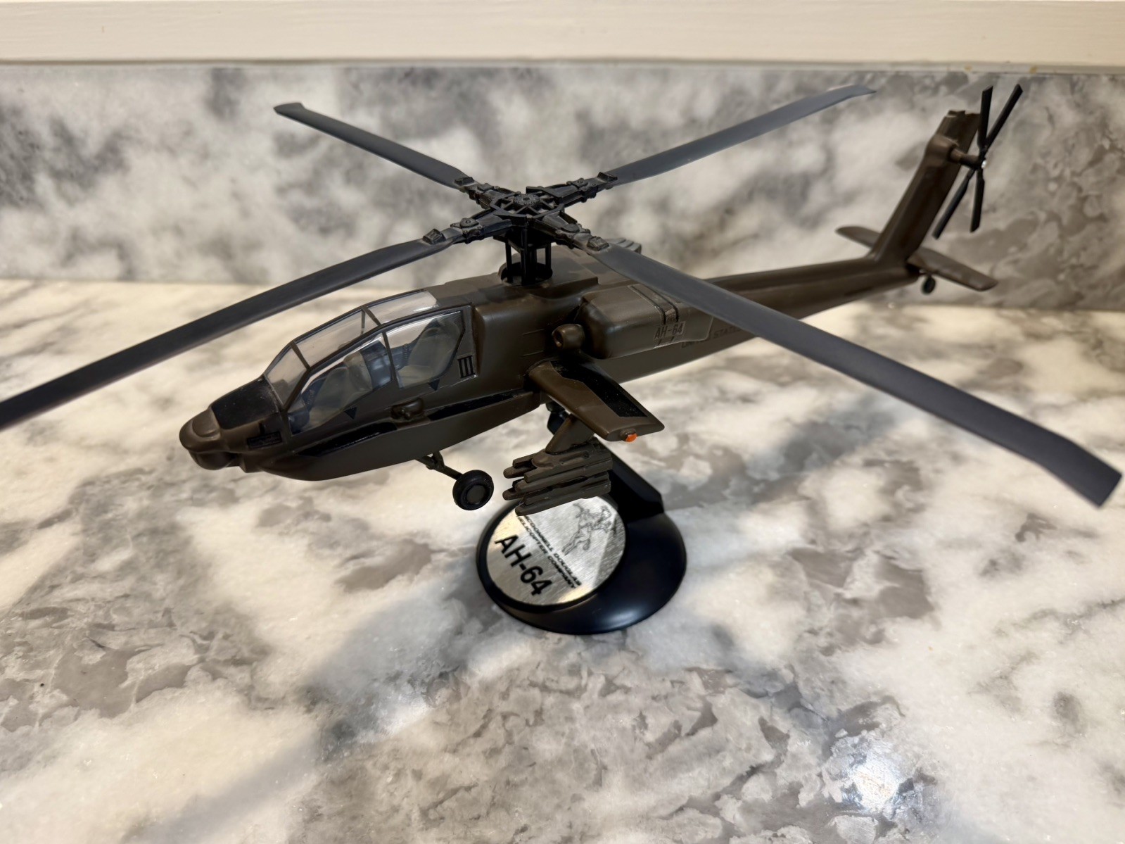 Rare Luciano Piazzai AH-64 U.S. Army Helicopter Desktop Model