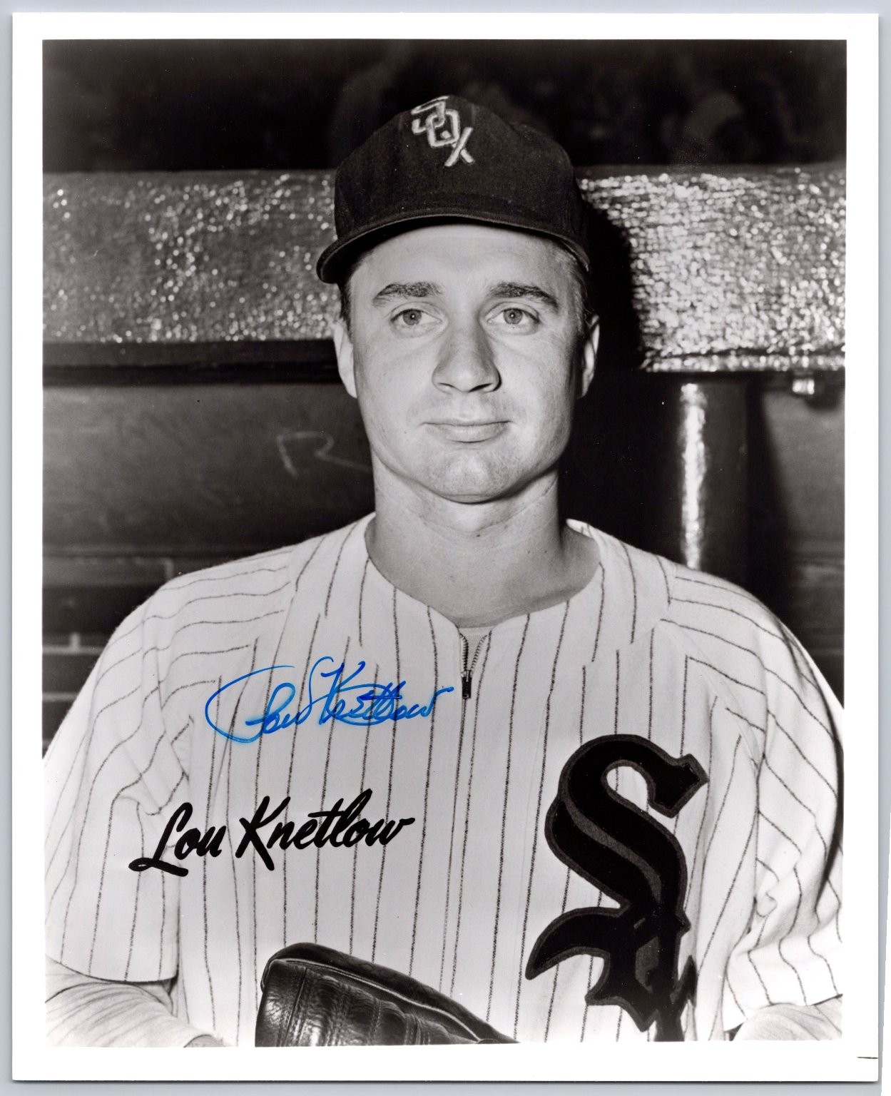 Lou Kretlow Autographed Photo Chicago White Sox Baseball Player Vintage