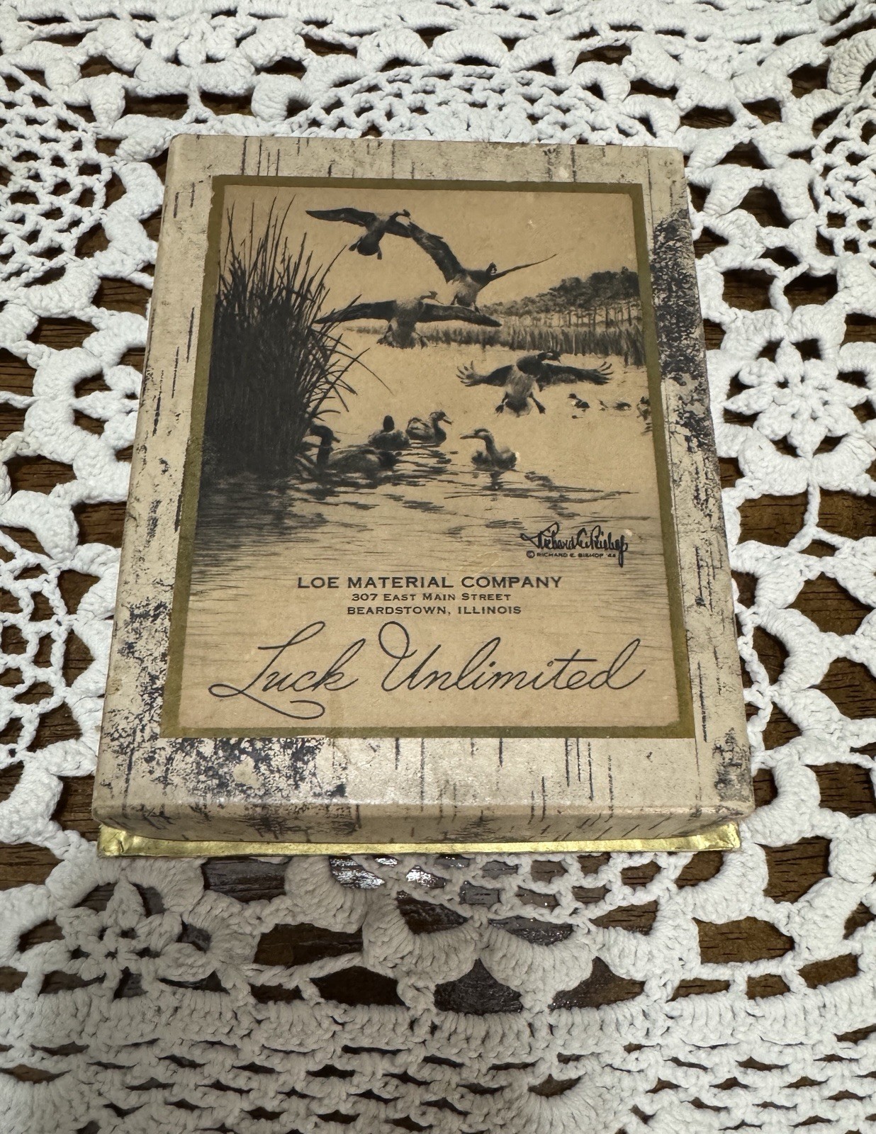 Vintage 1948 Richard E. Bishop Remembrance Playing Cards 2 Decks Redi-Slip