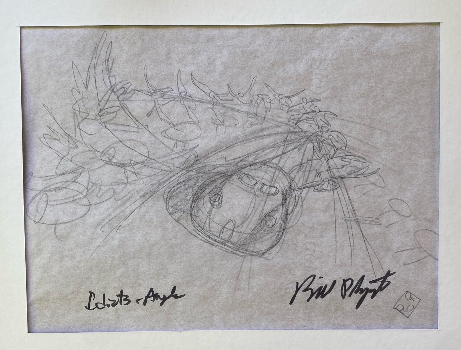BILL PLYMPTON - Terry Gilliam’s Idiots & Angels Original Pencil Sketch, SIGNED BILL PLYMPTON - Terry Gilliam’s Idiots & Angels Original Pencil Sketch, SIGNED