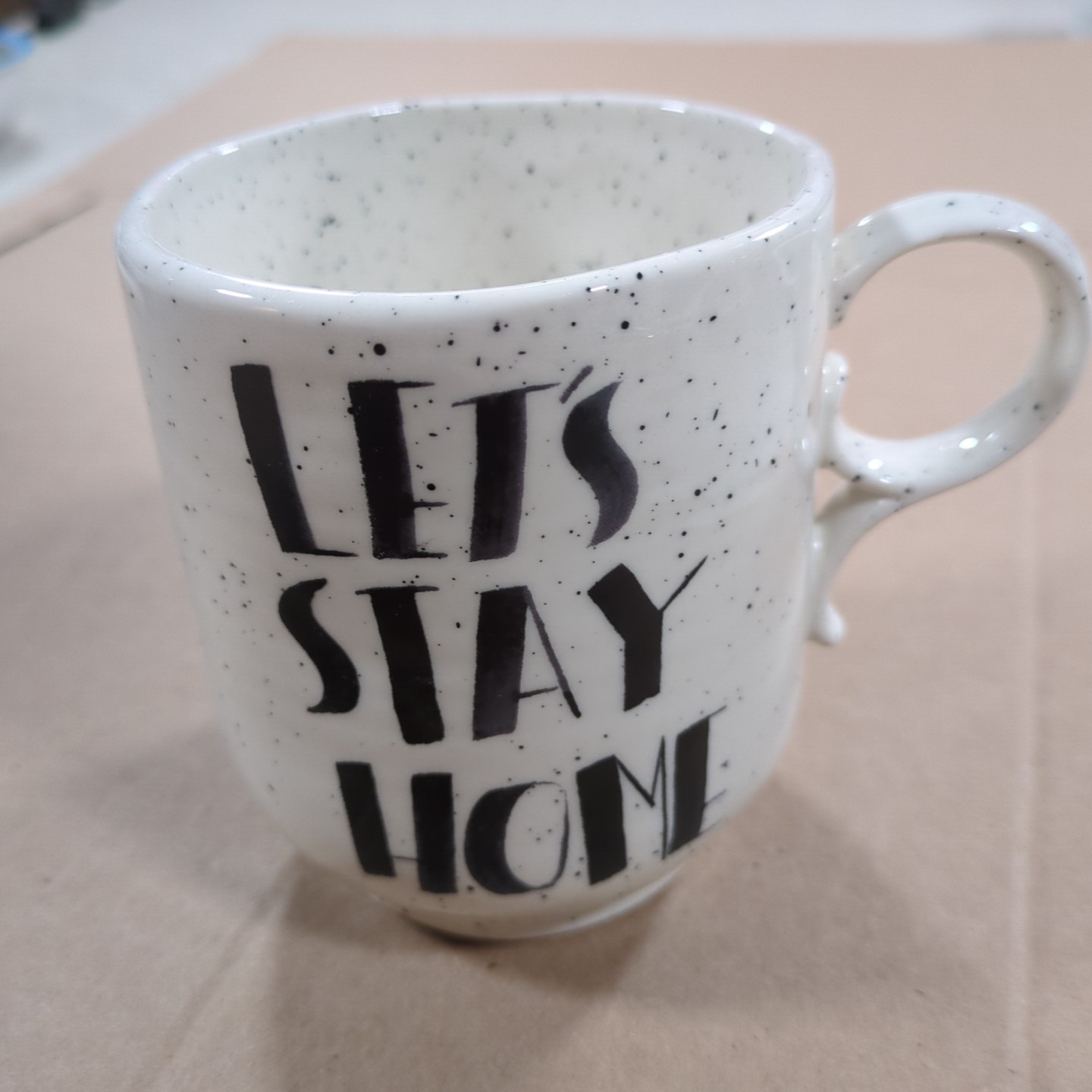 Anthropologie Cabin in the Woods Let\'s Stay Home Coffee Tea Mug Cup