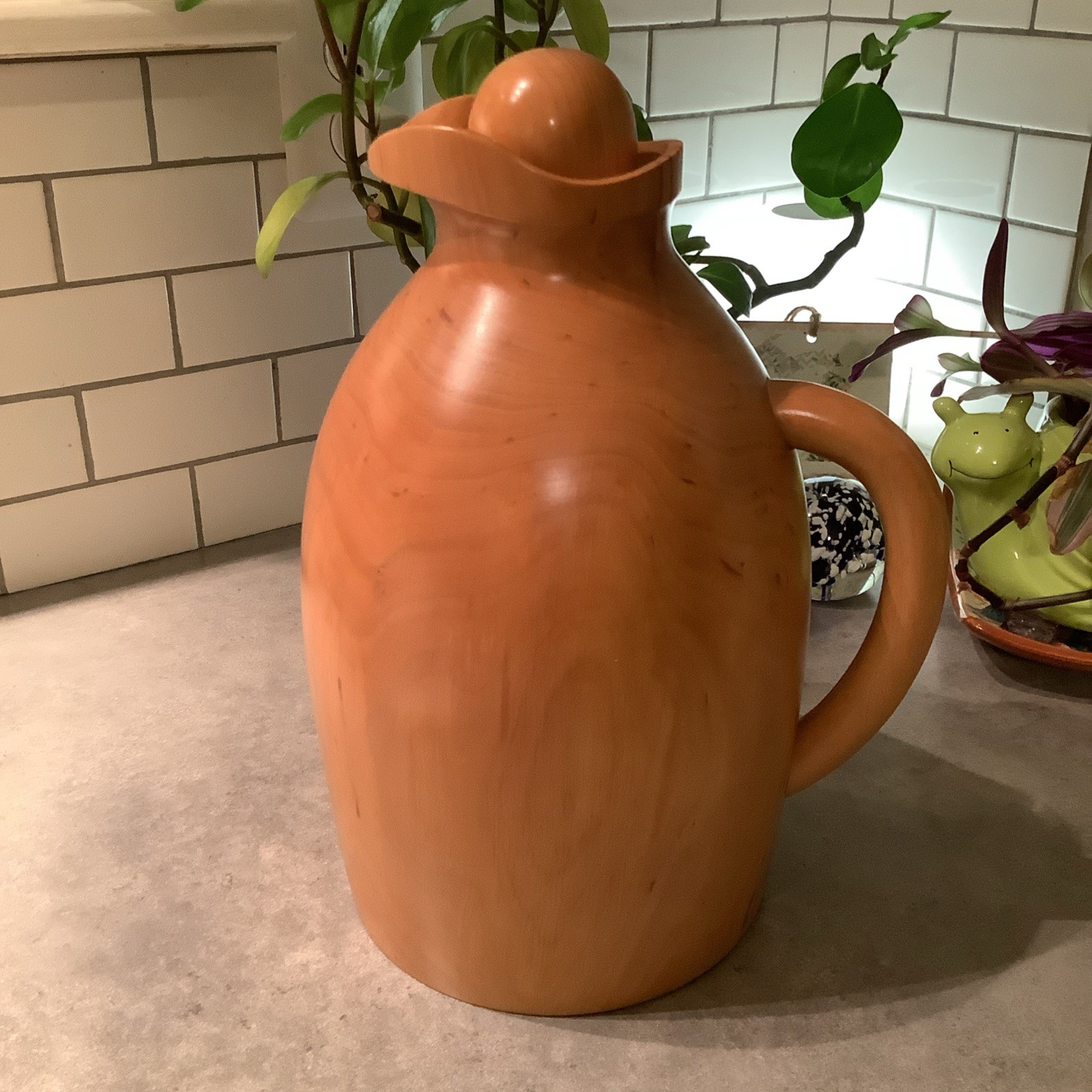 Vintage Manzoni Pietro Vietri Wood Carafe Pitcher Jug MCM Italy Sycamore  