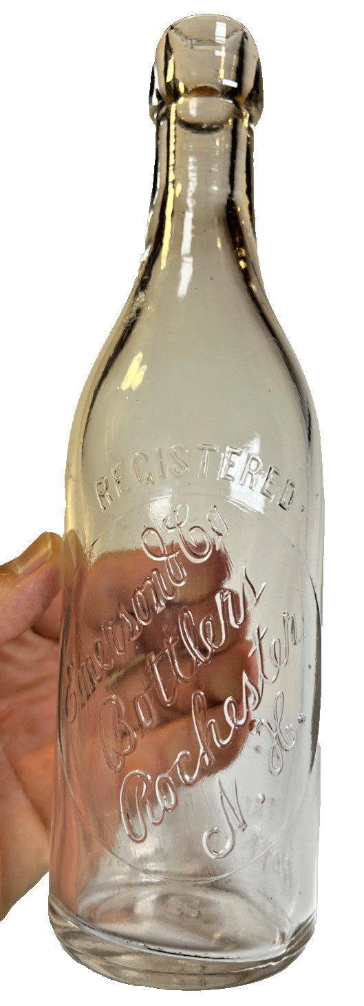 Antique Emerson & Co Rochester New Hamphire NH Blob Top Blobtop Bottle Scarce