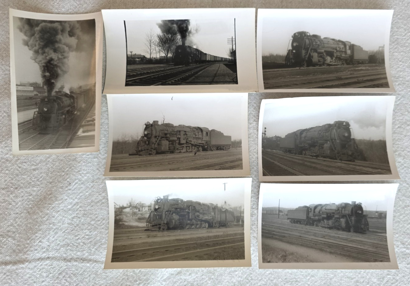 C. 1940s Boston & Maine Railroad 2-10-2 Steam Locomotive Photo Lot Of 7