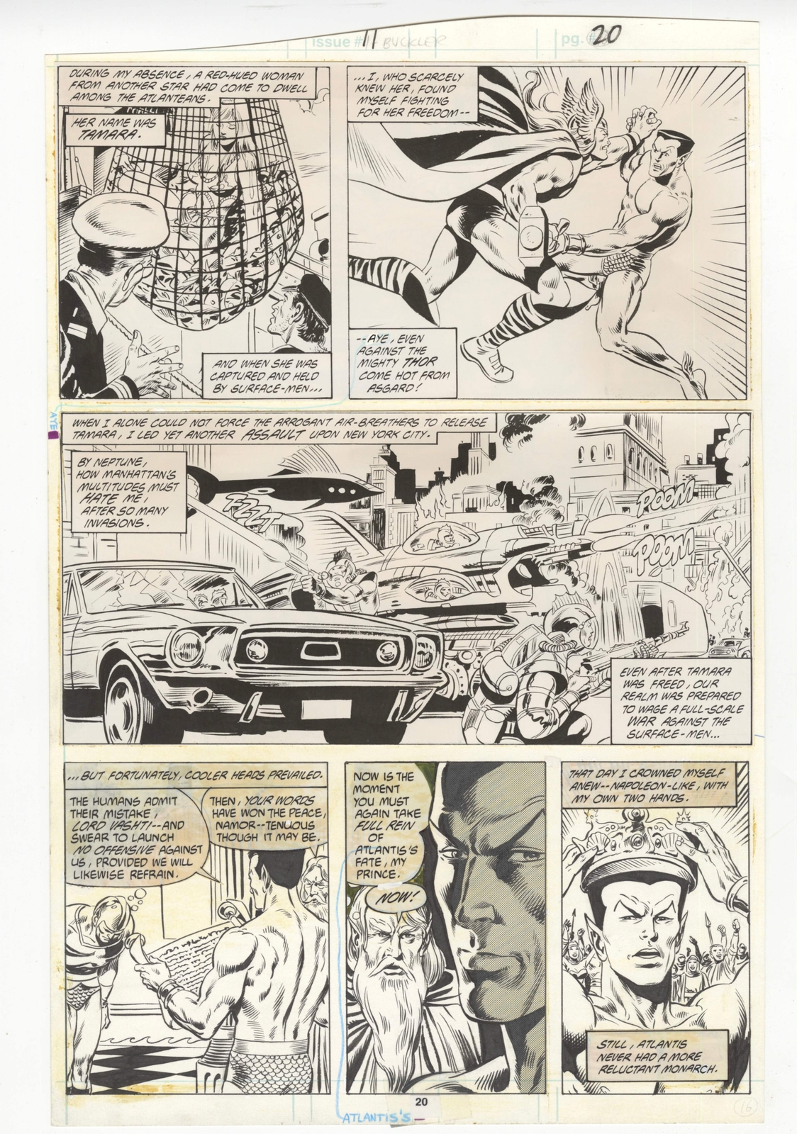 Saga of the Sub-Mariner #11 pg 20 Original Art by Rich Buckler - THOR