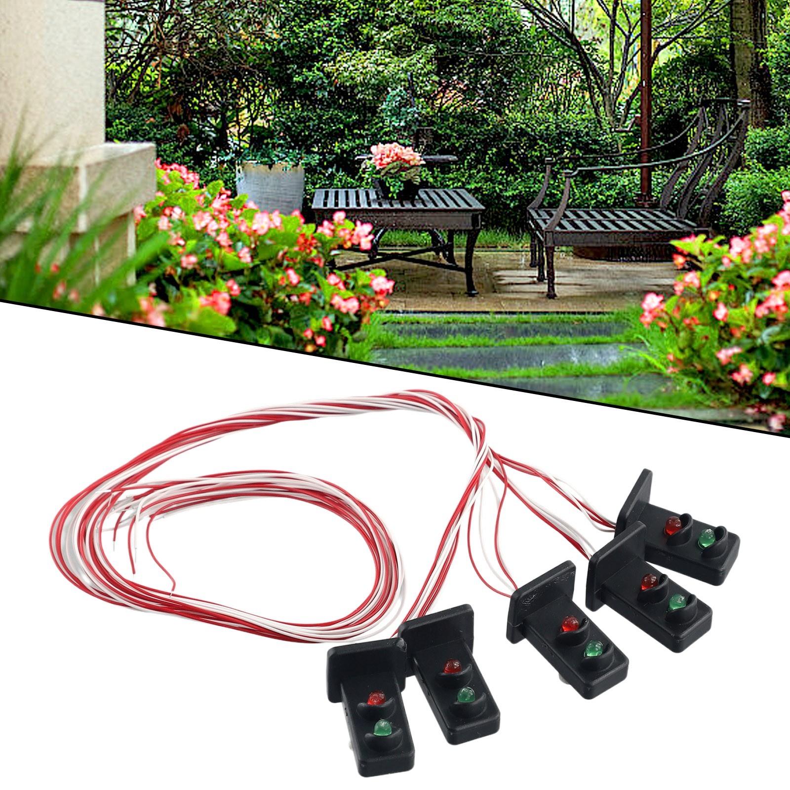 5 Pcs O Scale LEDs Made Dwarf Signals for 2 Aspects Green Over Red Wired