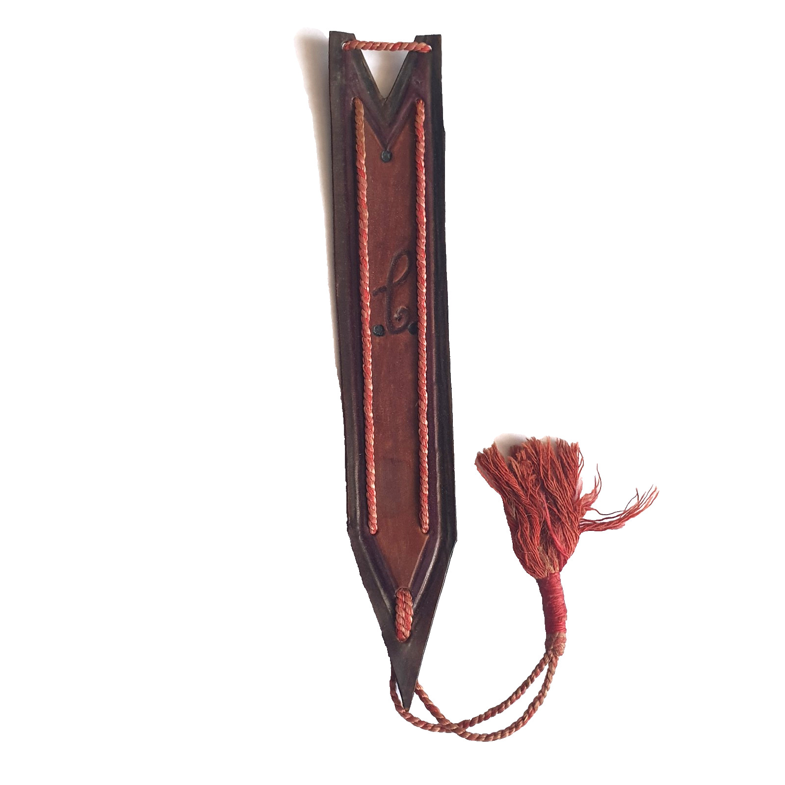 Vintage Leather BOOKMARK L C Initial Letter Alphabet QUALITY Gift x Man Him