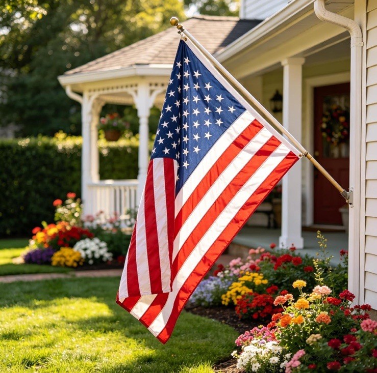 American Flag 3x5\' Heavy Duty Polyester - Made in USA - Sewn Stripes Embroidered
