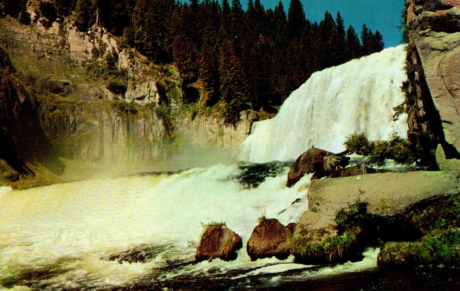 Vintage Chrome Card Upper Mesa Falls Snake River Idaho M1