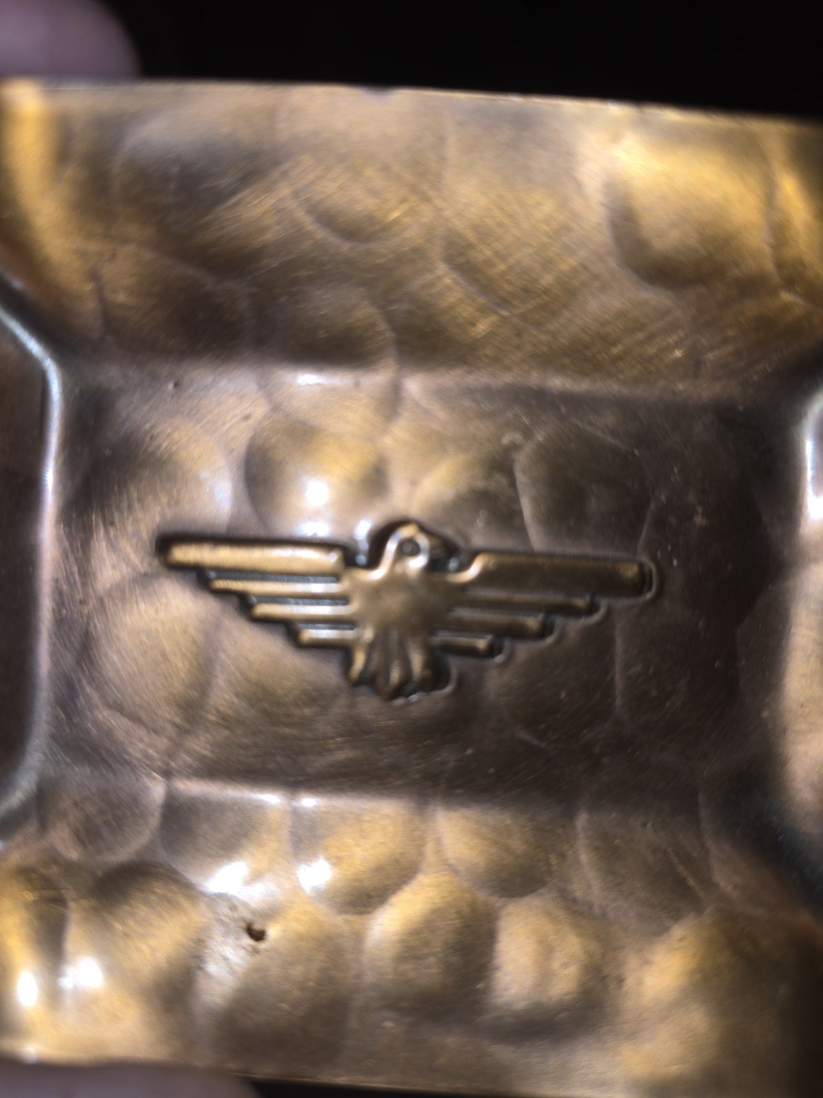   Four Vintage Hammered Copper Thunderbird Phoenix Small Ash Trays