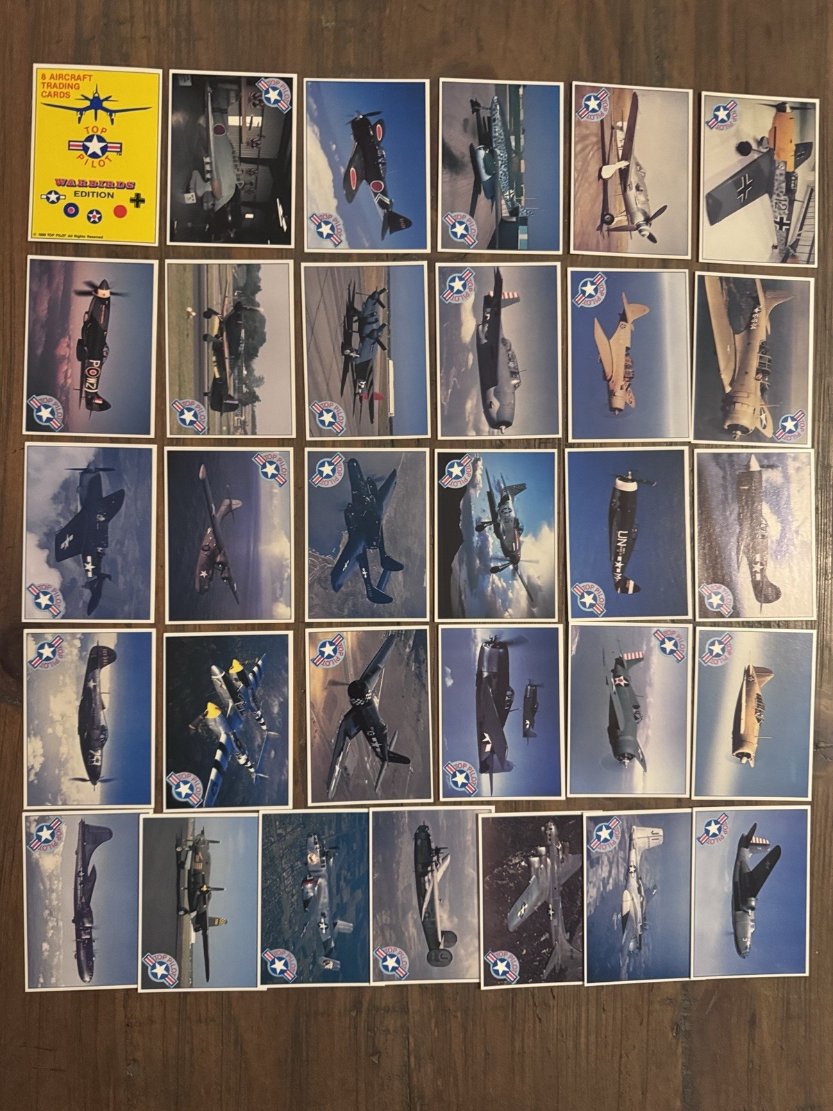 1990 Top Pilot Warbirds Complete Set Of 31 Cards Including Checklist - Rare Set