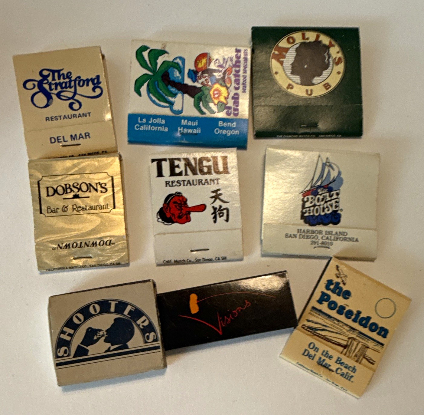 Vintage San Diego Matchbooks Lot of 9 Restaurants, Bars, Clubs Del Mar CA #5