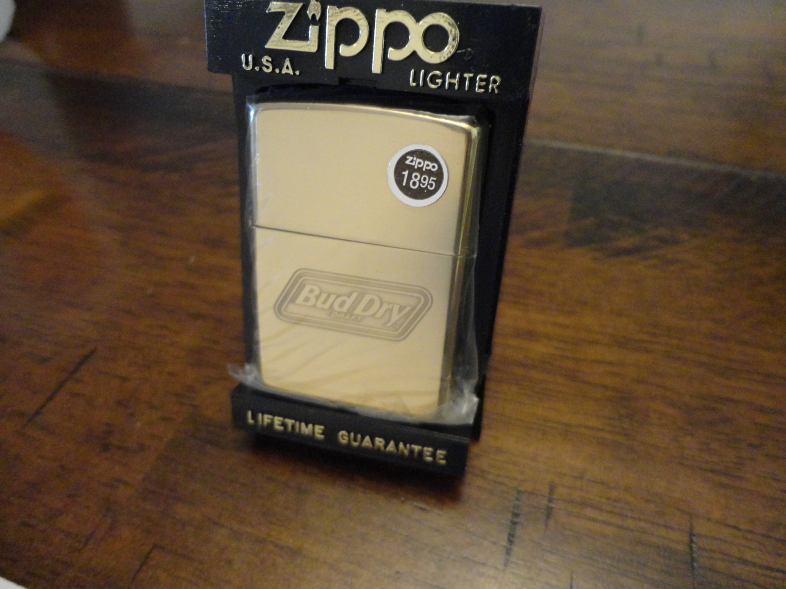 BUD DRY BEER BRASS ZIPPO LIGHTER MINT IN BOX 1993