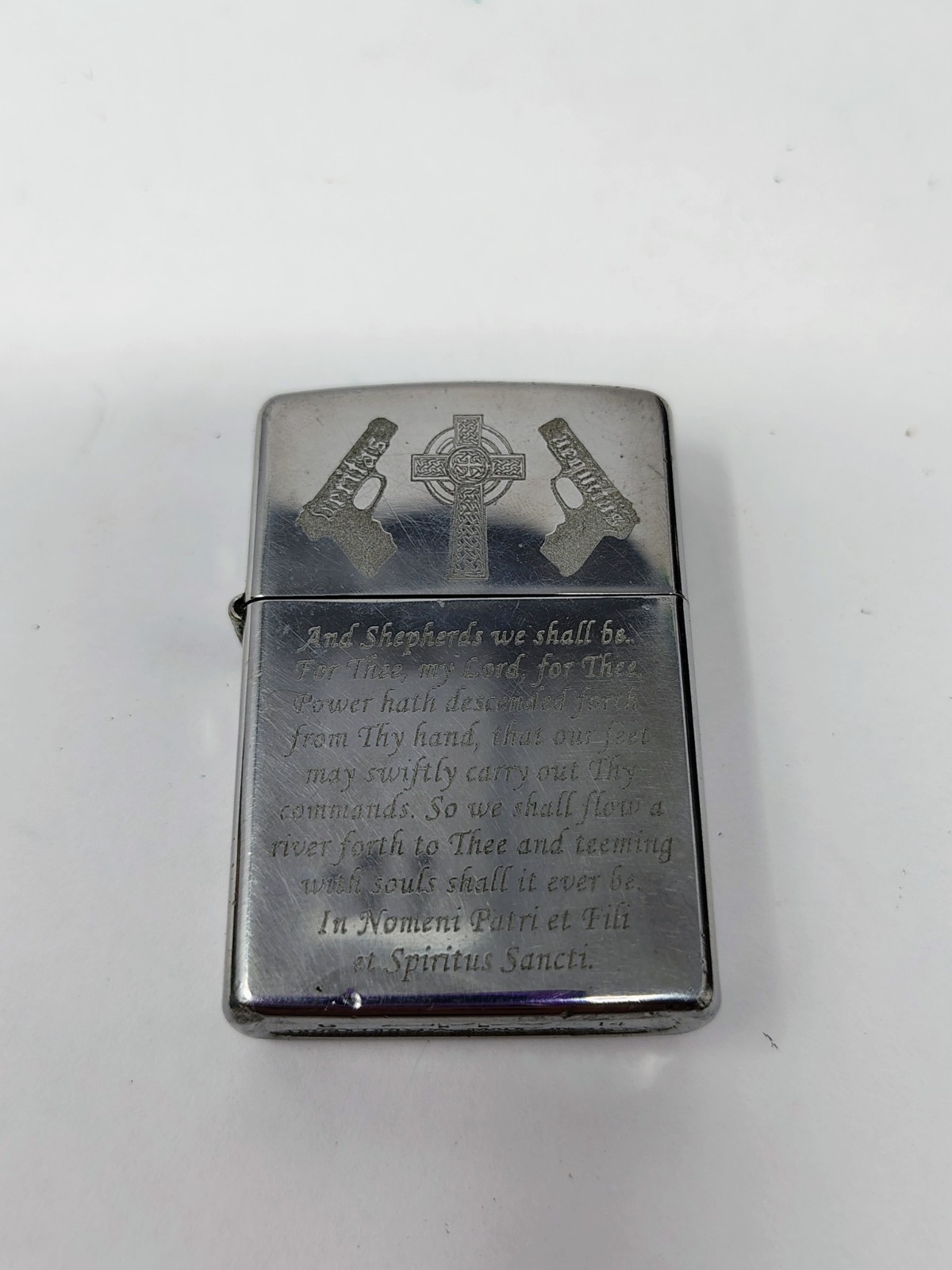 Boondock Saints Prayer Zippo High Polish Chrome Genuine Windproof Refillable