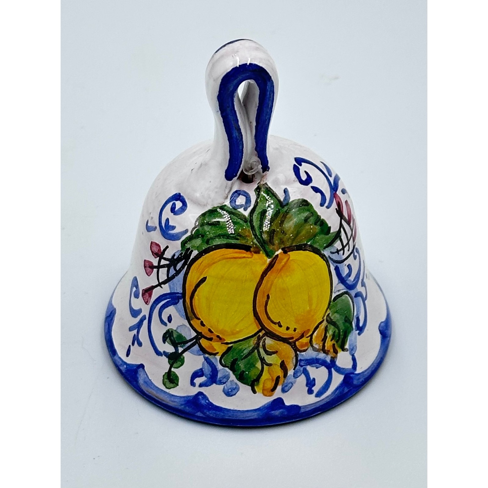 Pottery Signed Bell Italian Ceramic Majolica Hand Painted Giardino di Costanza