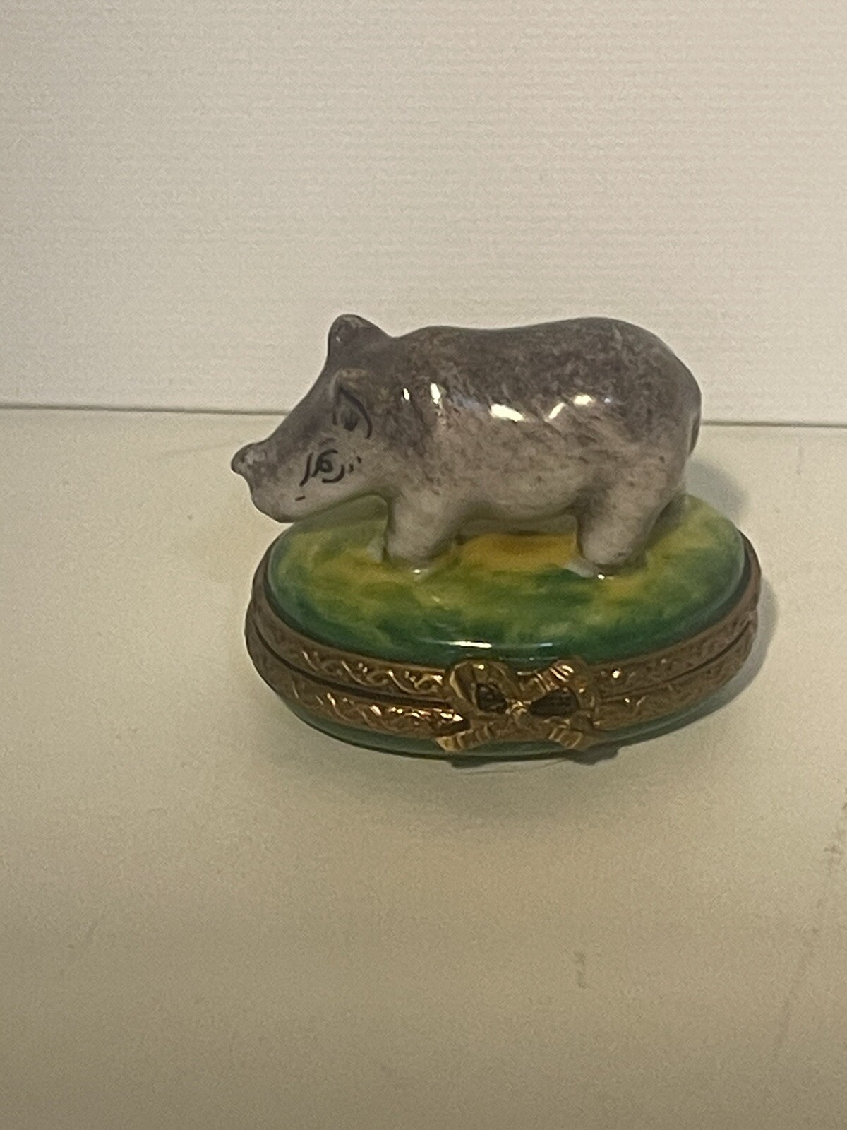 Vintage Genuine Limoges Baby Rhinoceros   PV Marque Deposee