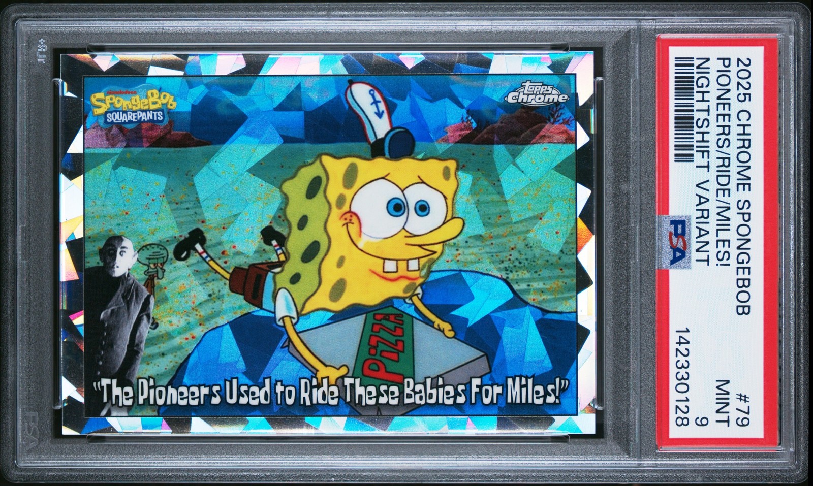 2025 Topps Chrome SpongeBob The Pioneers Used Night Shift Manager /25 #79 PSA 9