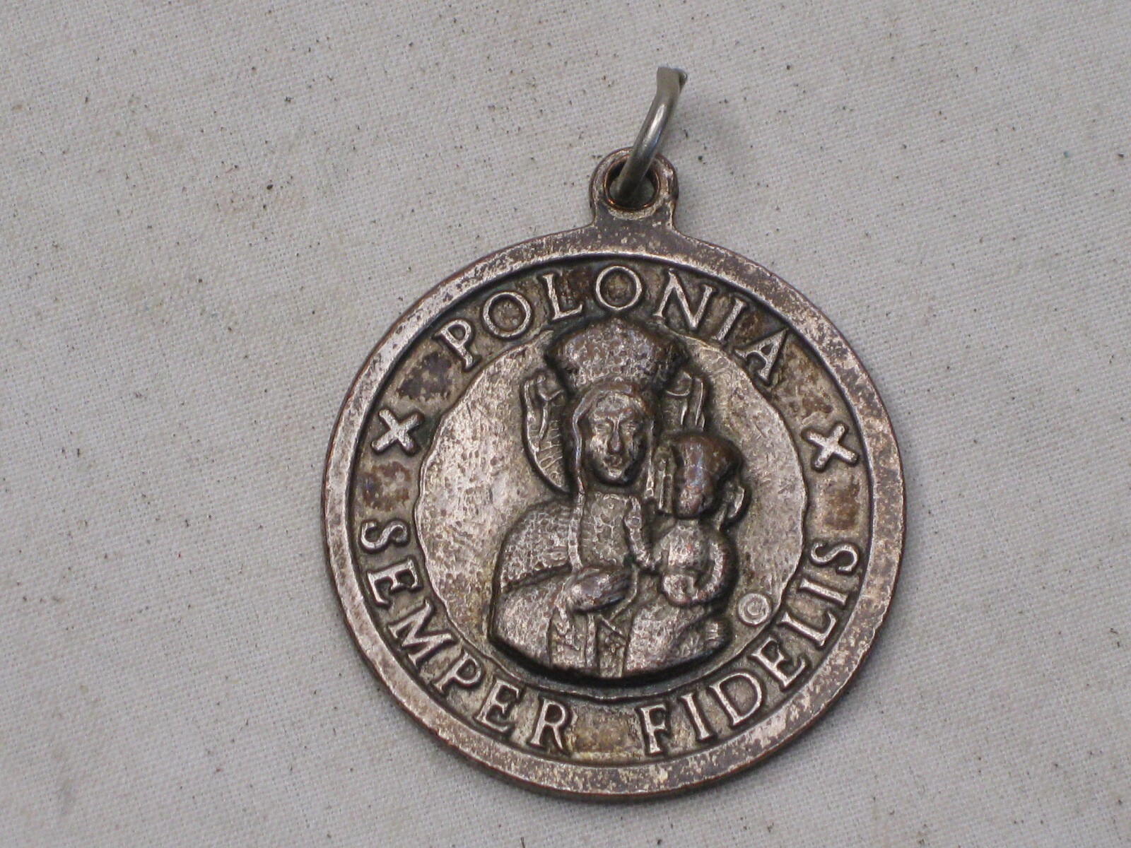 vintage POLONIA SEMPER FIDELIS POLAND\'S MILLENIUM OF CHRISTIANITY pendant medal
