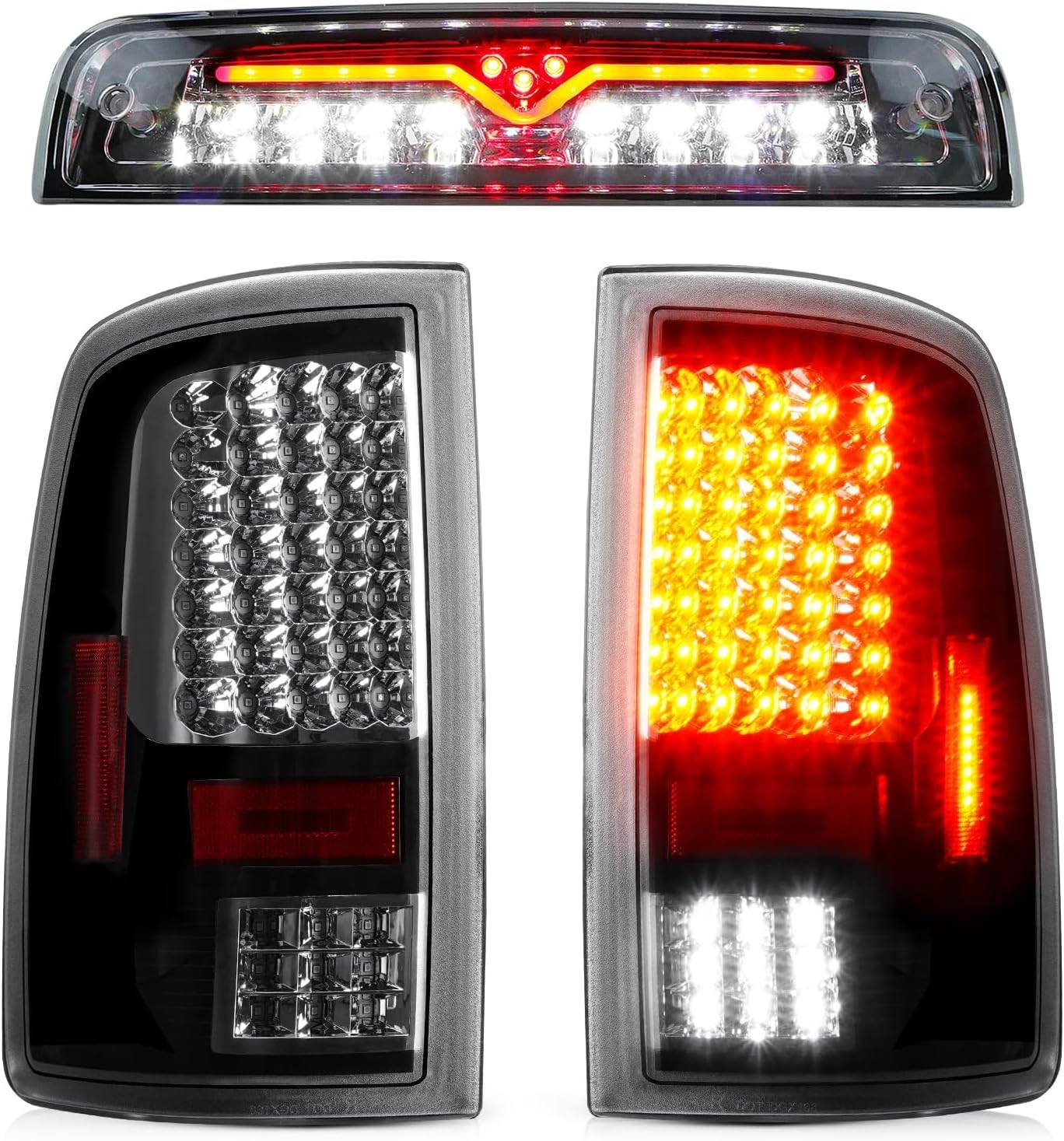 LED Tail Light Assembly + 3Rd Brake Light Fit for Dodge Ram 1500/2500/3500 2009-