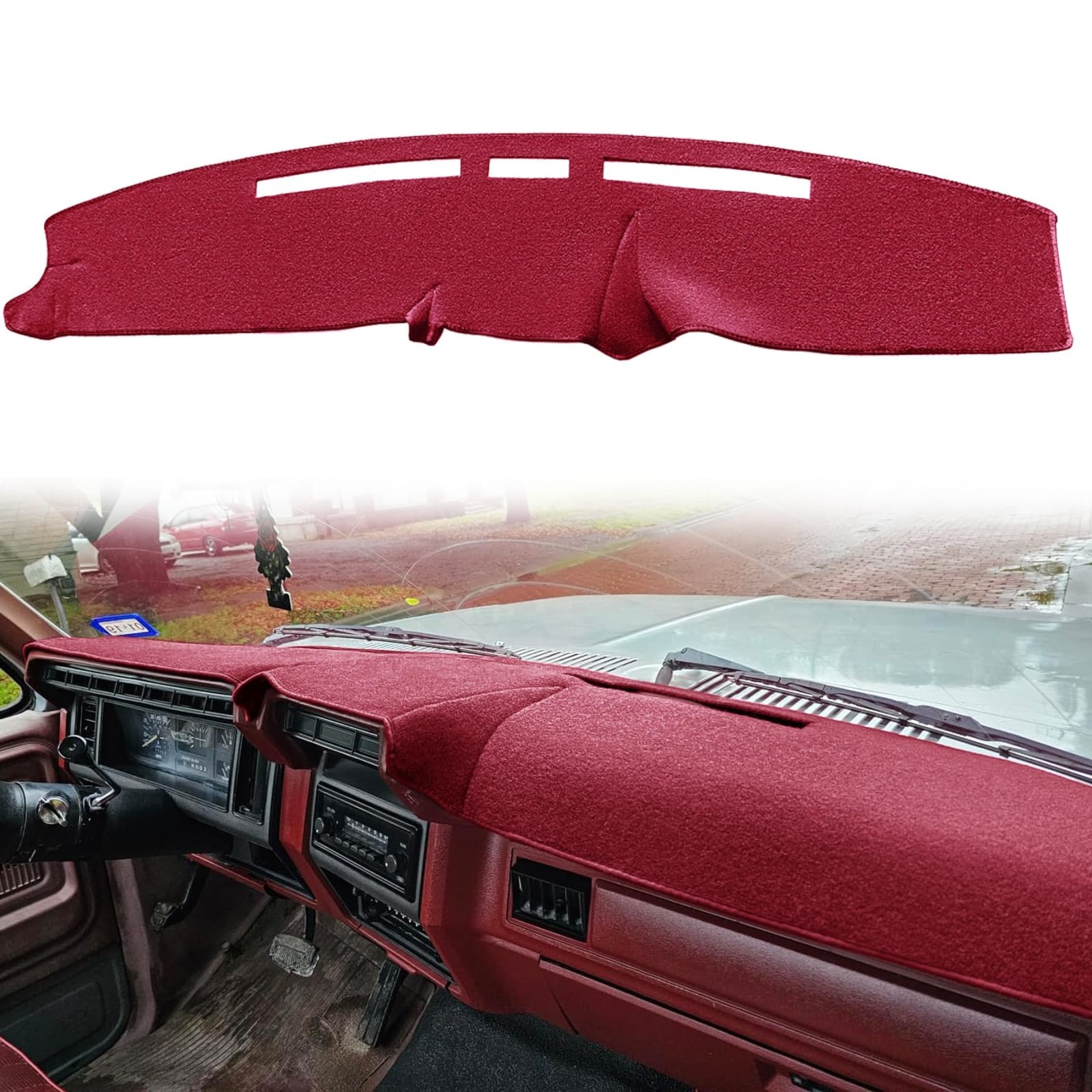 Maroon Dashboard Cover for 1980-1986 Ford F100 F150 F250 F350 Bronco LHD