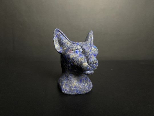 One Of A Kind Real lapis lazuli head of BASTET GODDESS of protection