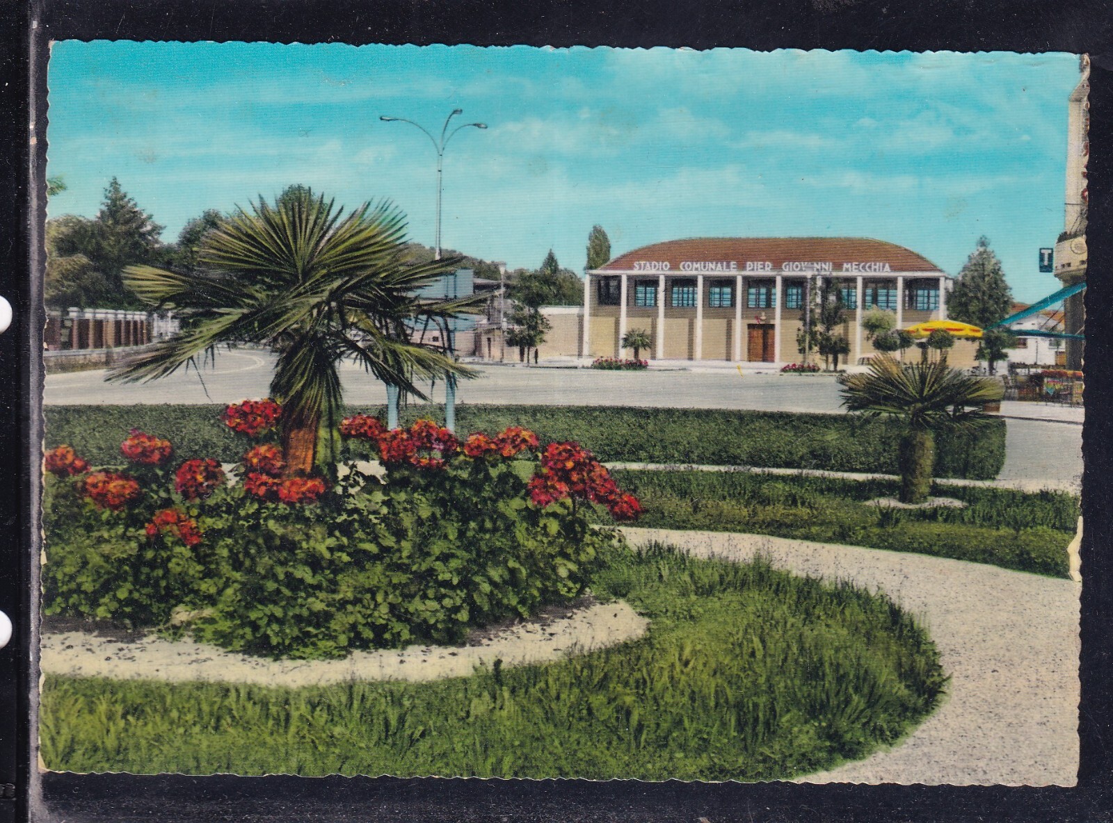 Postcard Portogruaro Piazzale Matteotti Gym Pier Giovanni Mecchia E987