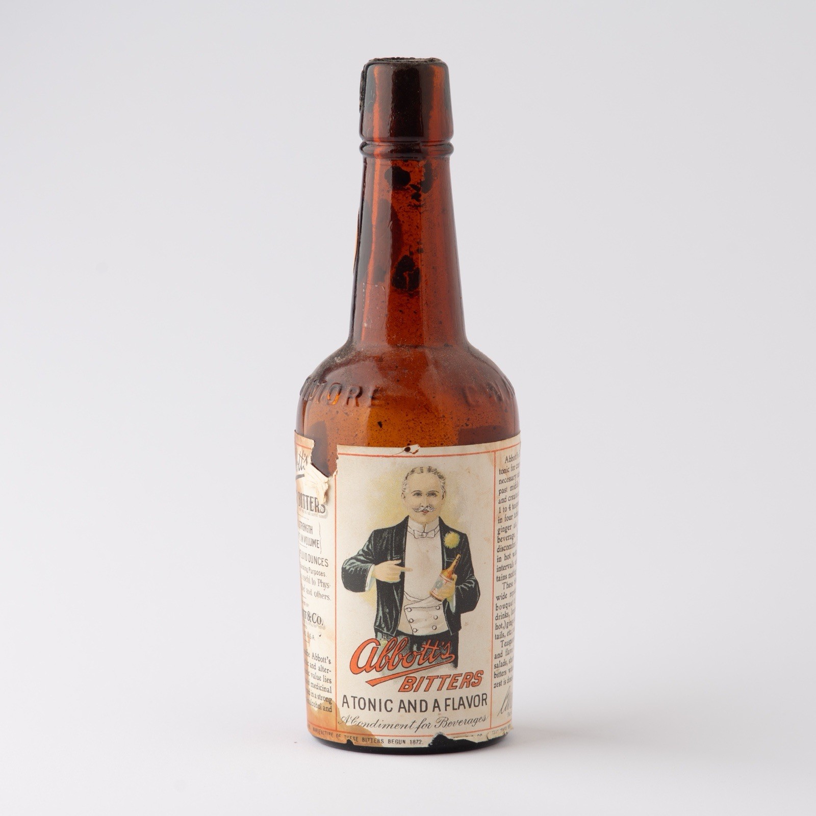 Vintage Abbott’s Aromatic Bitters Bottle C.W. Abbott & Co Baltimore 8½ oz EMPTY