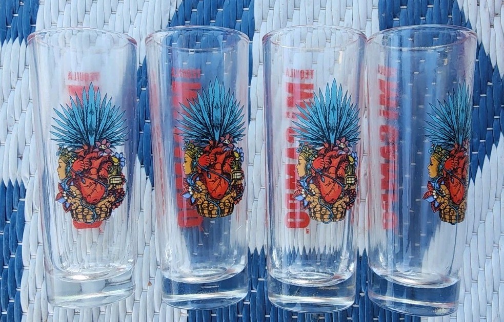 4ct Mi CAMPO 2.5oz Shot Glasses Liquor Tequila NEW