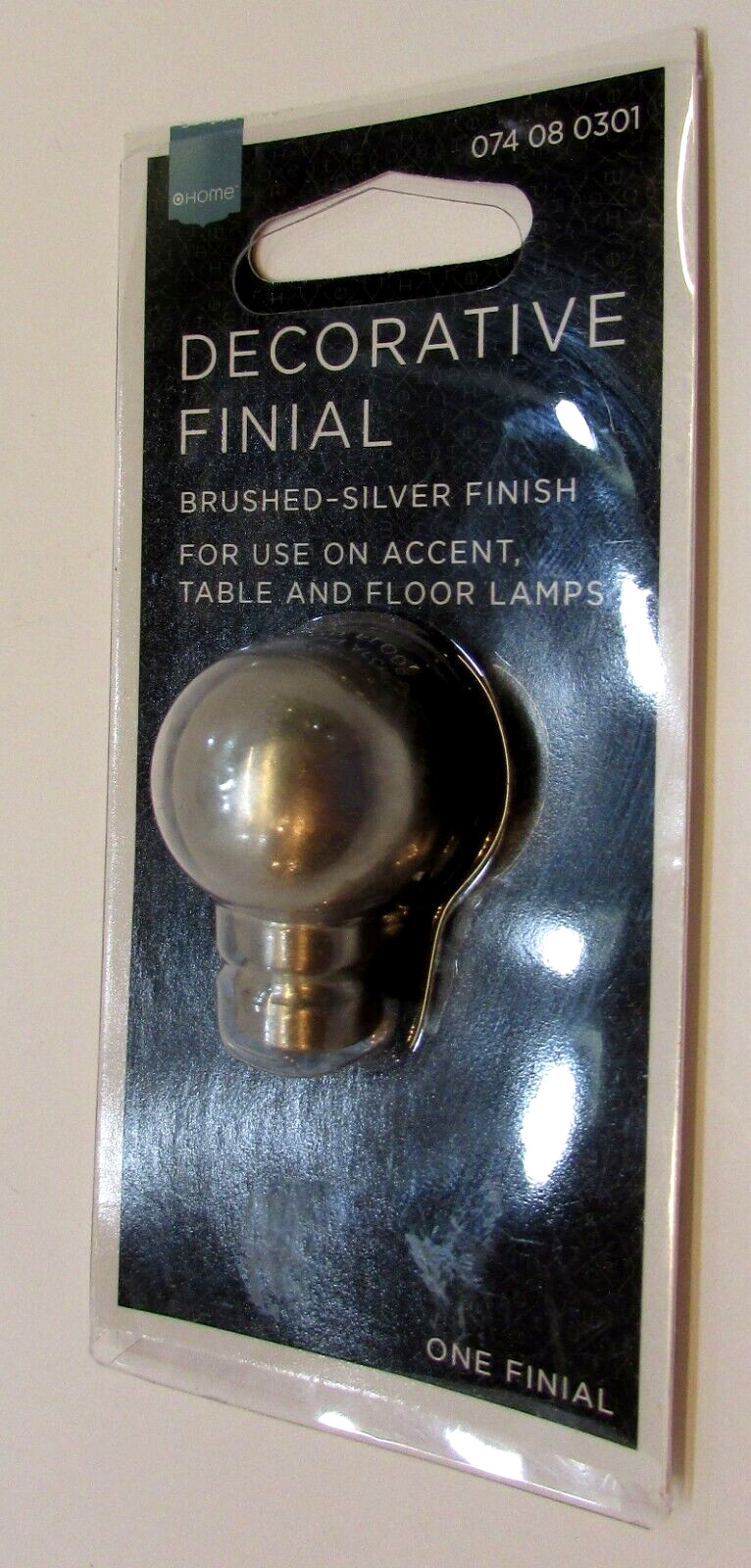 New Vintage 2010 Brushed Silver Finish Table Floor Lamp Top Shade Ball Finial