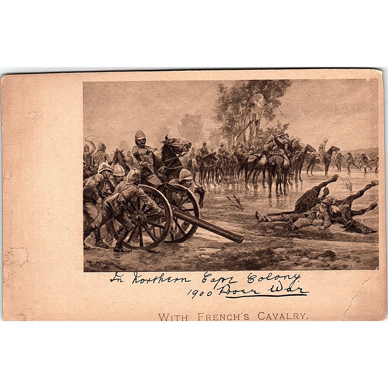 1900 Boer War Northern Cape Colony French\'s Cavalry Antique Postcard PE1