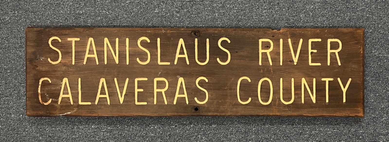 Vintage US Forest Service Wood Sign Stanislaus River Calaveras County California