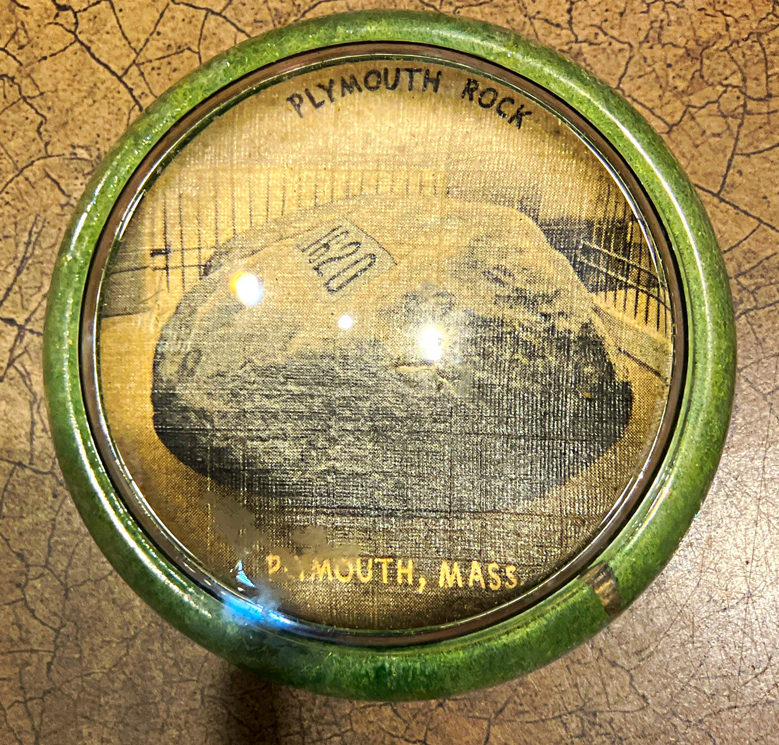Plymouth Rock Plymouth, Mass. Massachusetts Souvenir Paperweight