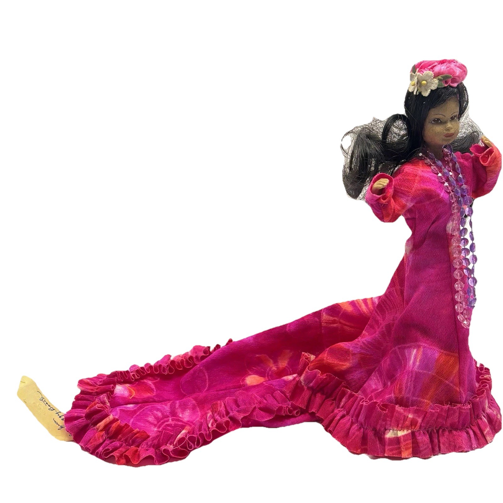 Vintage Makaleka Hawaiian Princess Doll Handmade Traditional of Tapa Mache 10”h