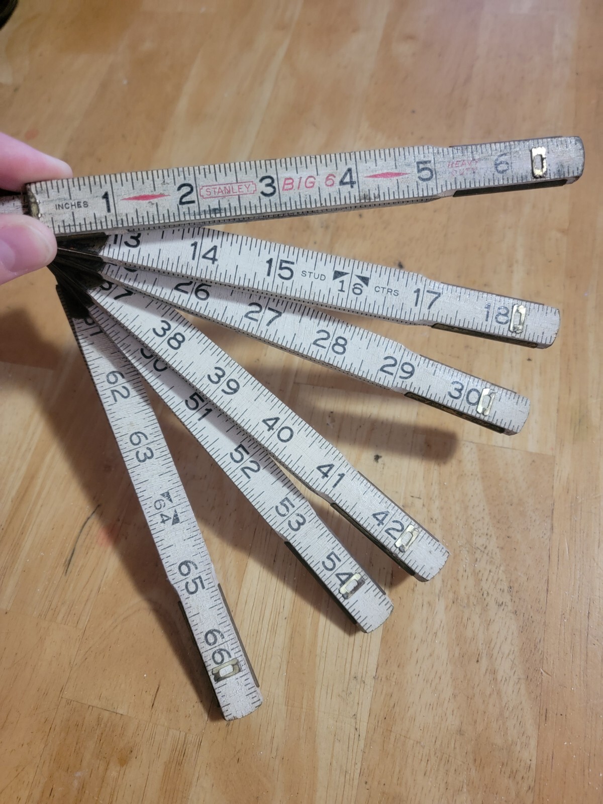 Vintage Stanley Wooden Zig Zag Ruler Big 6 Heavy Duty 72” inch Folding Z