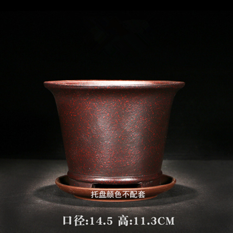 5.7in Chinese Vintage Yixing Zisha Clay Planter, Handmade Mini Tree Bonsai Decor