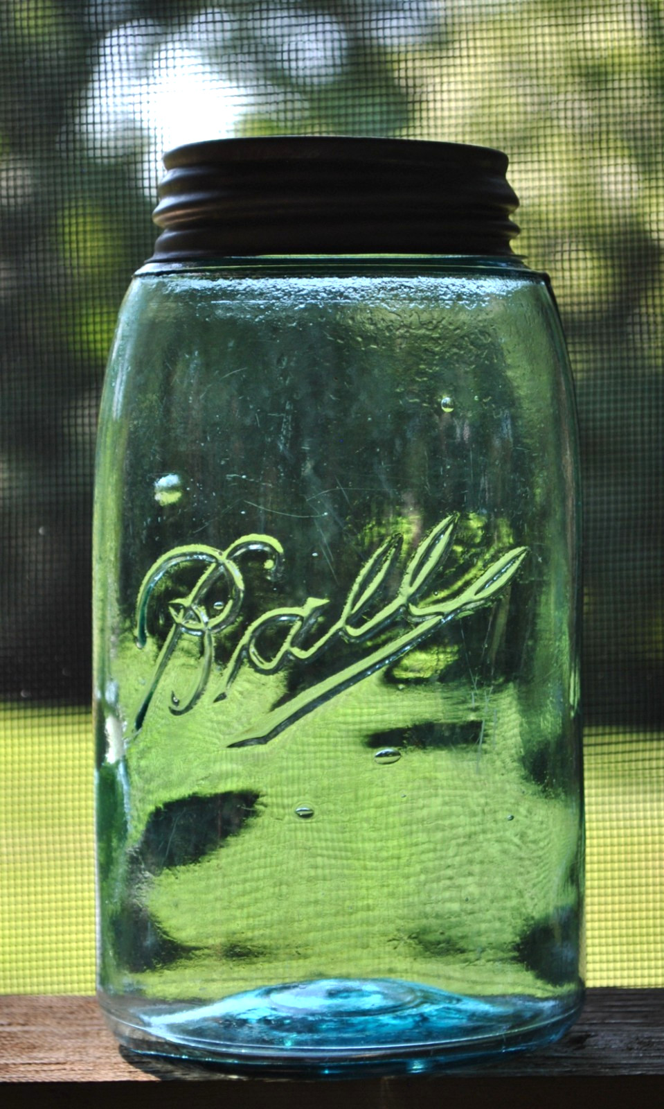 Vintage 1896~1910 BALL 3~L (NO MASON) BLUE QUART CANNING JAR *B on BASE *RB #193 Vintage 1896~1910 BALL 3~L (NO MASON) BLUE QUART CANNING JAR *B on BASE *RB #193