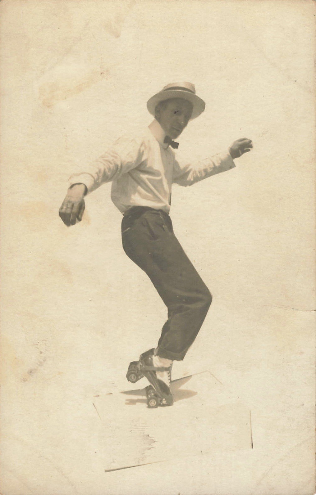 1910s Trick Roller Skater Evans Bros Indianapolis RPPC Photo Postcard