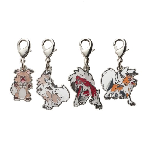 Pokemon Rockruff Lycanroc Metal Charm Set Japan NEW
