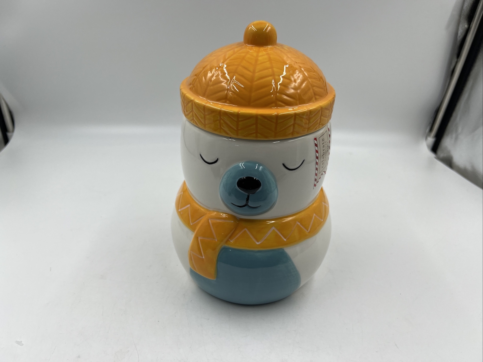 Circa Ceramic 5x9in Celebrate Christmas Polar Bear Canister AA02B27007