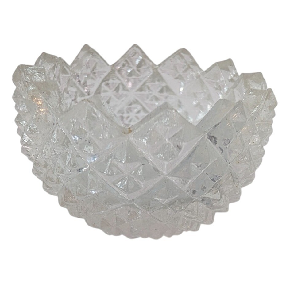 Vintage 80\'s Westmoreland Clear Glass English Hobnail Open Salt Cellar Trinket