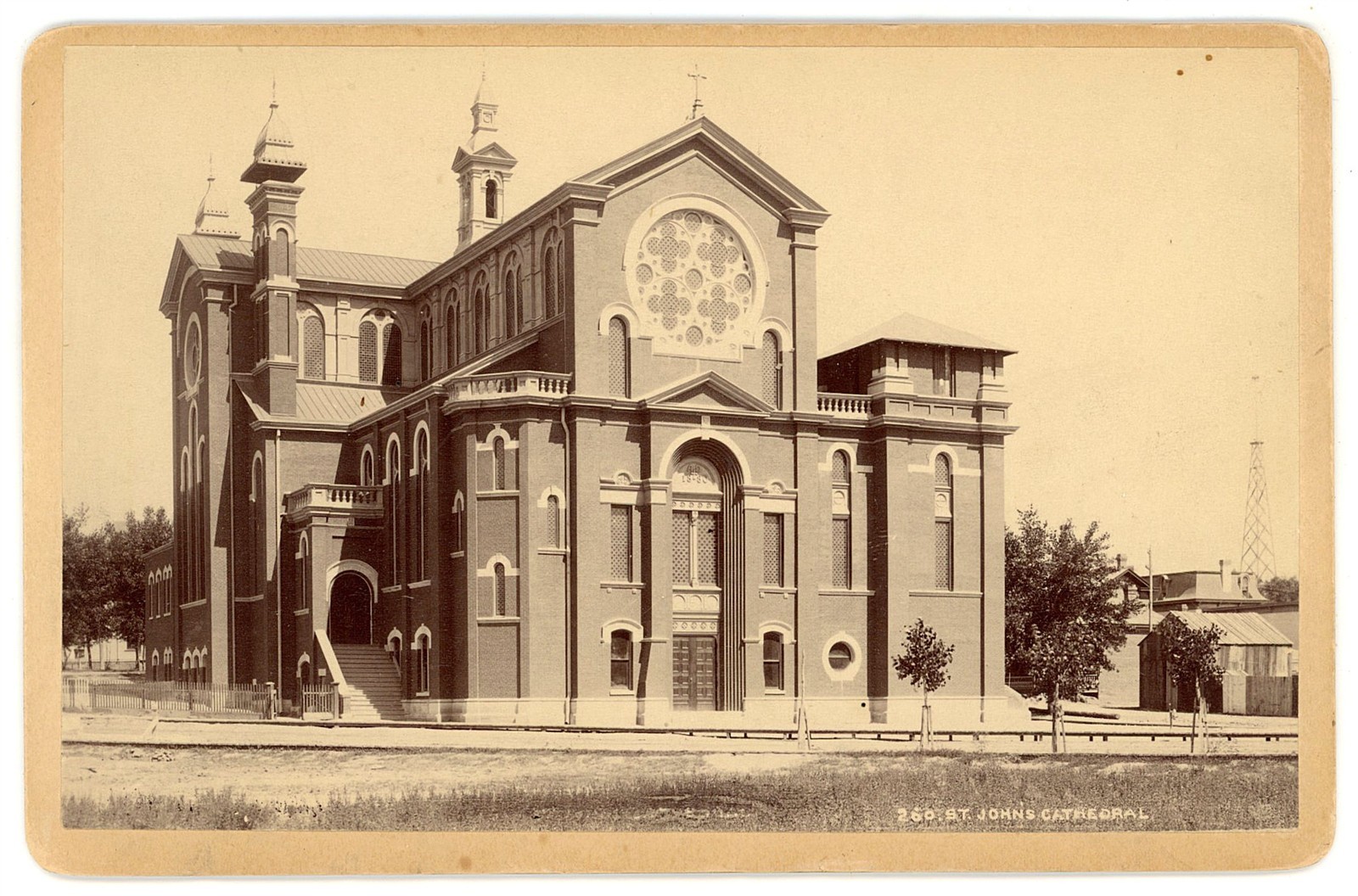 COLORADO CABINET PHOTO - Denver - Old St John\'s Cathedral - WH Jackson 1870s